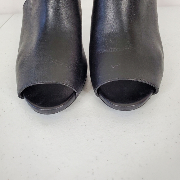 Michael Kors Elodie Leather Open Toe Bootie Size 9.5 Cut-Out Side Zip Stiletto - Picture 12 of 16